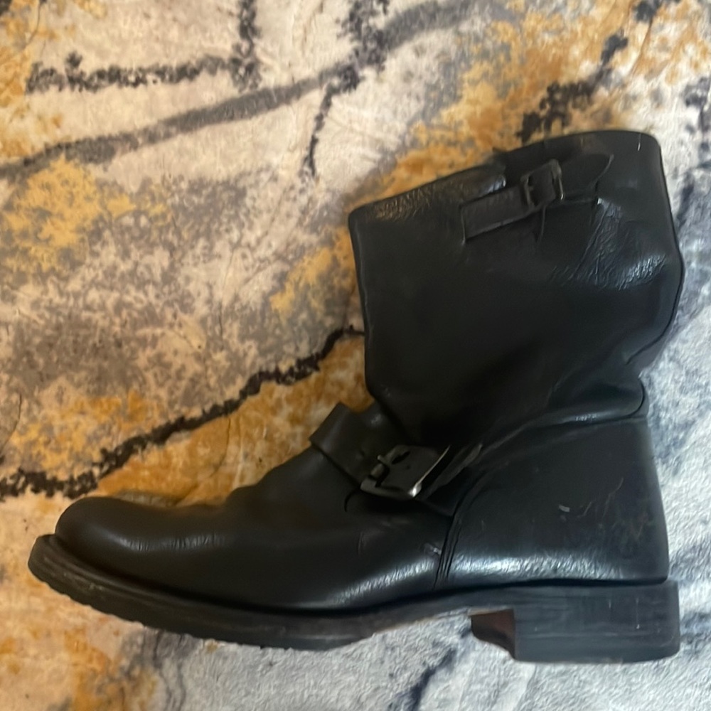Frye black leather Moto Boots